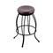 Holland Bar Stool Co 30" Swivel Bar Stool, Black Wrinkle, Dark Cherry Maple Seat 300030BWDCMpl - alternate 1